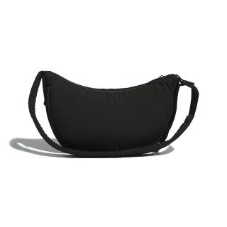 【adidas 愛迪達】W MH PAD SH Bag 黑色 中性 休閒 運動 斜背 小包 三葉草 水餃包 側揹包 JF6246