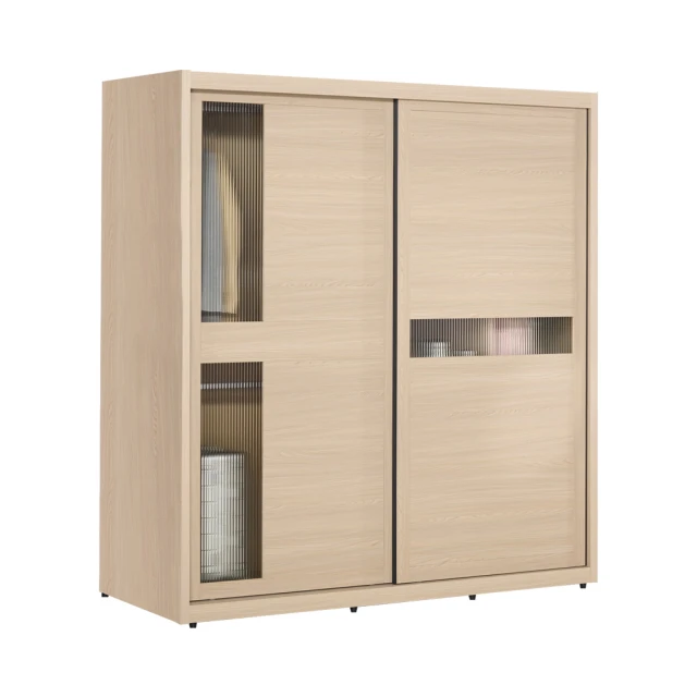 BODEN 米達4.9尺加高型長虹玻璃衣櫃(推/拉門衣櫃+棉