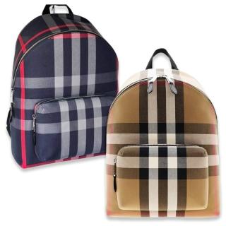 【BURBERRY 巴寶莉】經典格紋後揹包(多款任選)