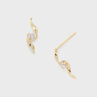 【agete】NOJESS 10K鋯石緞帶耳環