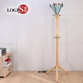【LOGIS】竹葉林燈衣架(落地掛衣架 掛衣架 吊衣架 衣帽架 小夜燈)