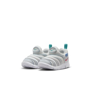 【NIKE 耐吉】運動鞋 休閒鞋 毛毛蟲鞋 童鞋 嬰幼 小童 NIKE DYNAMO FREE TD 白灰色 易穿脫(343938105)
