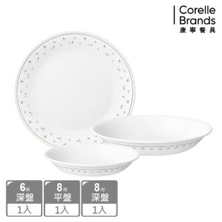 【CorelleBrands 康寧餐具】莓好時光4件式餐盤組(8吋平盤X1+6吋、8吋深盤X1)