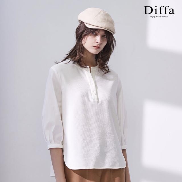 【Diffa】抗UV速乾前領開衩設計上衣-女