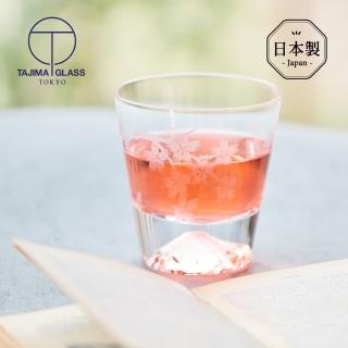 【田島硝子】日本製富士山雕花威士忌杯-櫻花豪華款(原廠正品/江戶硝子/富士山杯/玻璃杯/酒杯)