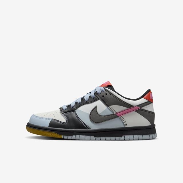 【NIKE 耐吉】Dunk Low SE GS 大童 運動休閒鞋 低筒 反光 多色拼接 藍黑粉(FJ2686-100)