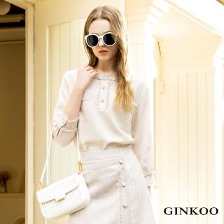 【GINKOO 俊克】小香風抽鬚七分上衣