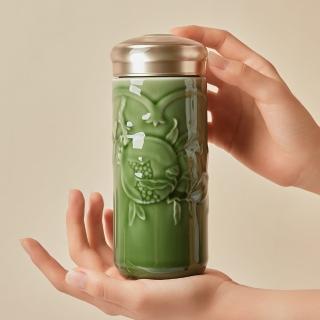【乾唐軒】石榴喜果隨身杯 / 330ml(大 / 雙層 / 4色)