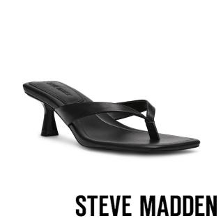 【steve madden】簡約夾腳涼跟鞋 HEYLEY(黑色)