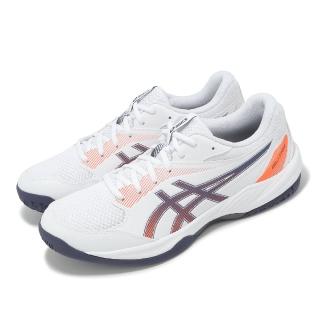 【asics 亞瑟士】排球鞋 GEL-Task 4 男鞋 白 橘 藍 緩衝 支撐 室內運動 羽排鞋 亞瑟士(1071A103101)