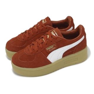 【PUMA】休閒鞋 Palermo Elevata Wns 女鞋 紅棕 白 麂皮 復古 膠底 厚底 德訓鞋(399348-03)