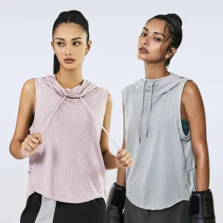 【YUANDONGLI 元動力】-O 透氣孔洞前短後長抽繩連帽運動背心(兩色；S-L；4222253013)