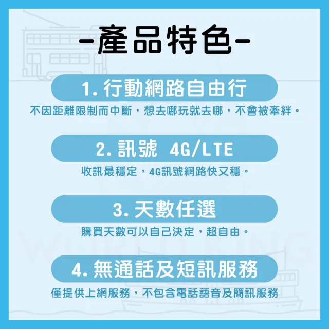 【World King】香港上網卡_實體/eSIM-3天吃到飽(上網吃到飽)