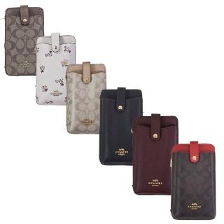 【COACH】COACH 經典C LOGO鍊條手機包斜揹包 多款顏色可選(贈原廠紙袋/母親節送禮)