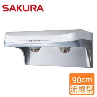 【SAKURA 櫻花】渦輪變頻 雙效除油除油煙機 90公分(DR3882BSXL原廠保固原廠 基本安裝)
