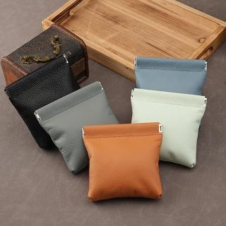 【MoonDy】母親節禮物 零錢包 彈片收納包 鑰匙包 耳機包 飾品收納 小包包 自動開合收納包 口紅包 真皮收納