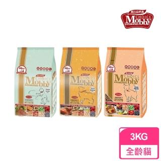 【Mobby 莫比】無穀系列貓糧3kg(鹿肉鮭魚/鵪鶉鴨肉/鱒魚鮭魚 貓飼料)