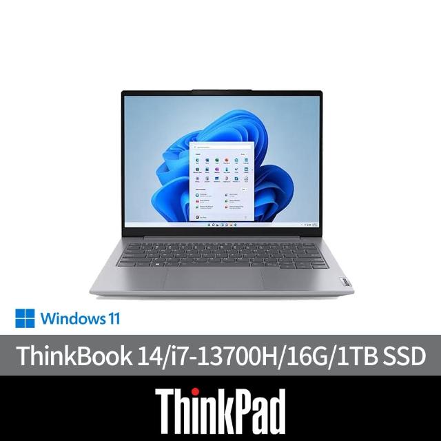 【ThinkPad 聯想】+16G記憶體組★14吋i7雙色漸層輕薄筆電(ThinkBook 14/i7-13700H/16G可擴充/1TB SSD/W11H)