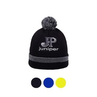 【Juniper 朱尼博】保暖雙層加厚可愛澎澎球針織毛線帽 J5108(觸感柔軟舒適)