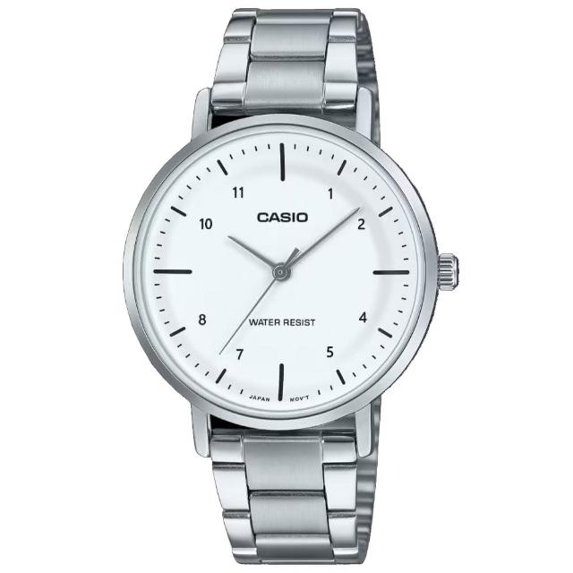 【CASIO 卡西歐】簡約休閒鋼帶女錶(LTP-VT03D-7B)