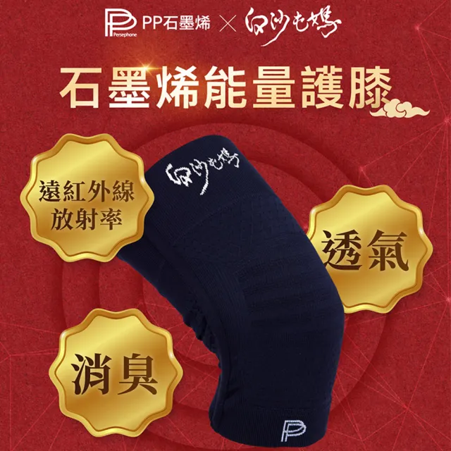 【PP 石墨烯】白沙屯媽聯名款 石墨烯能量護膝2雙-TV