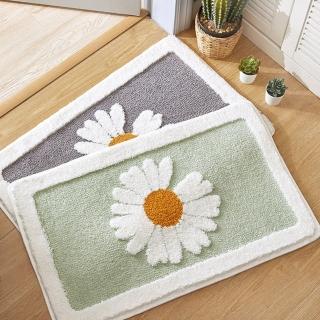 【凡尼塔】小雛菊立體植絨吸水地墊(45*65cm 清新可愛 花朵造型 浴室地墊 廁所腳踏 吸水 止滑 防滑 絨 毛)