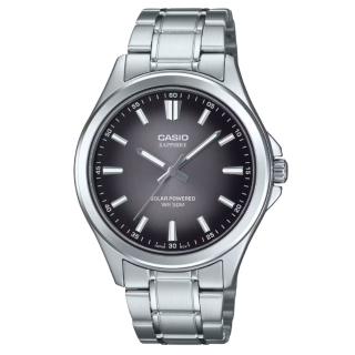【CASIO 卡西歐】太陽能簡約紳士鋼帶男錶(MTS-RS100D-1A)