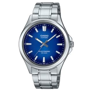 【CASIO 卡西歐】太陽能簡約紳士鋼帶男錶(MTS-RS100D-2A)