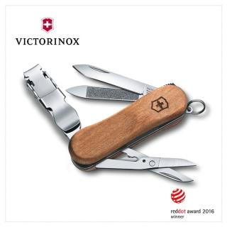【VICTORINOX 瑞士維氏】Nail Clip 580 Wood 瑞士刀/胡桃木/65mm(0.6461.63)