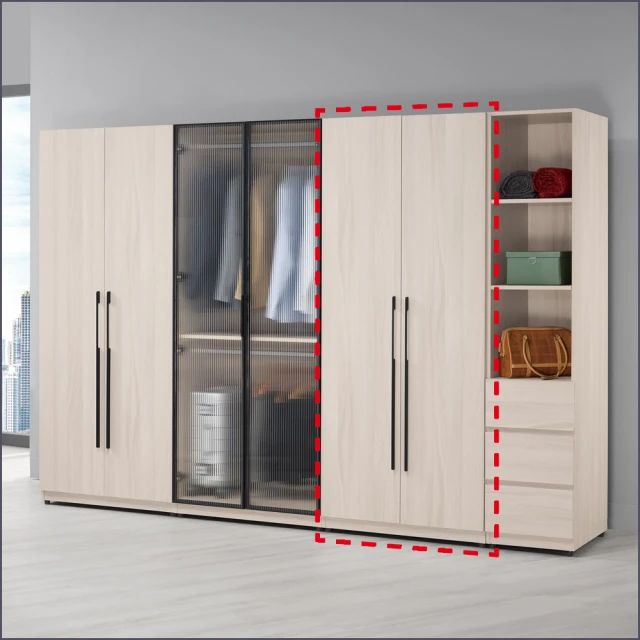 文創集 普伊斯2.5尺四門單抽衣櫃(二色可選)折扣推薦