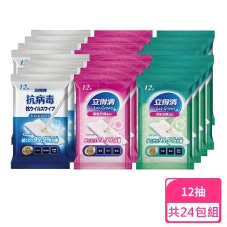 【立得清】地板清潔濕紙巾系列-12抽/包；24包組(地板濕拖巾 濕拖巾)