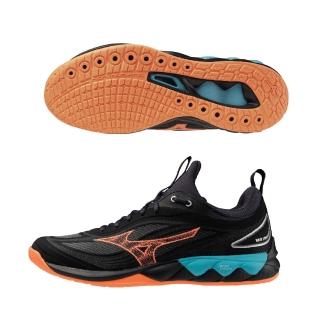 【MIZUNO 美津濃】排球鞋 男鞋 運動鞋 黑橘 V1GA242006