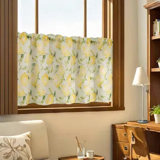 【PLUSIEURS】彩染檸檬樹裝飾短簾(寬140*高60公分)