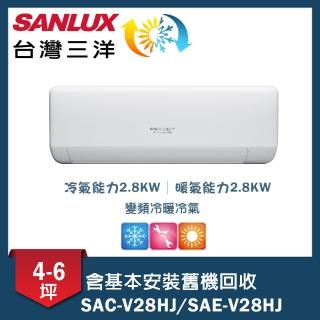 【SANLUX 臺灣三洋】4-6坪變頻一對一速捷淨(SAC-V28HJ/SAE-V28HJ)