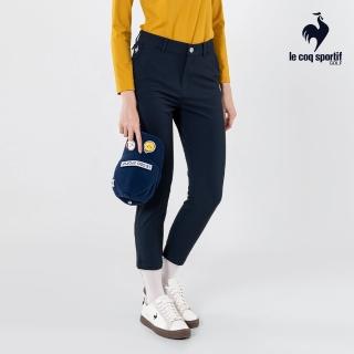 【LE COQ SPORTIF 公雞】官方直營 高爾夫系列 女款藏青色彈性素面百搭防曬七分褲 QLT8J803