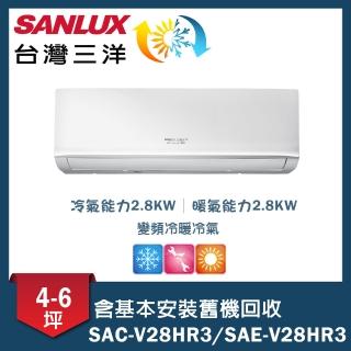 【SANLUX 臺灣三洋】變頻一對一經典型SAC-V28HR3/SAE-V28HR3