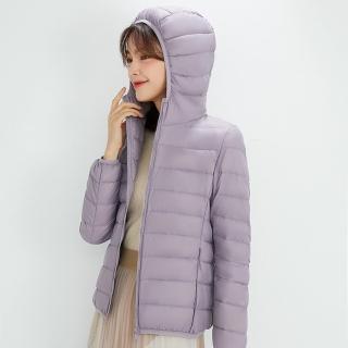 【米蘭精品】現貨出清 不退換 真90%白鴨絨羽絨衣輕羽絨外套(保暖休閒多色連帽女夾克12色74gz2)