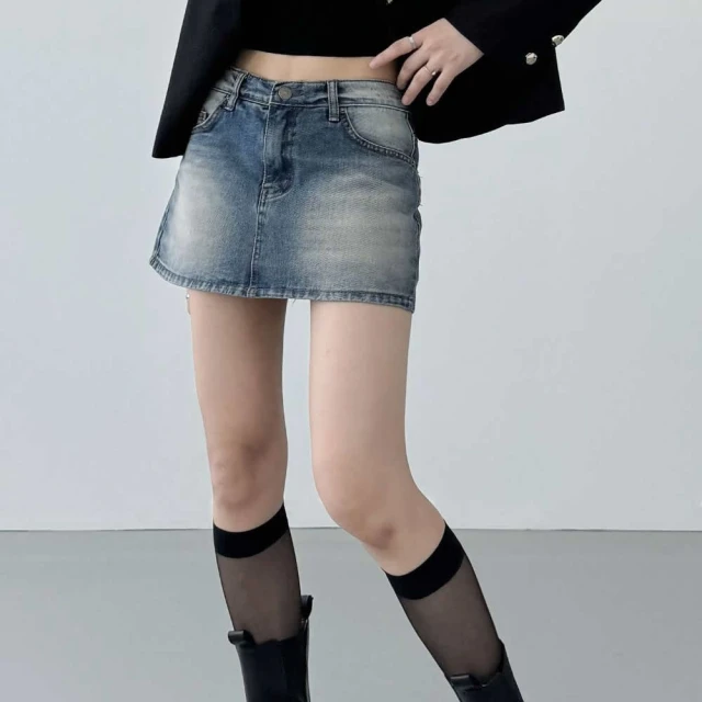 CHACO /預購/女冬日 毛呢半身裙美拉德風高腰厚感半身裙