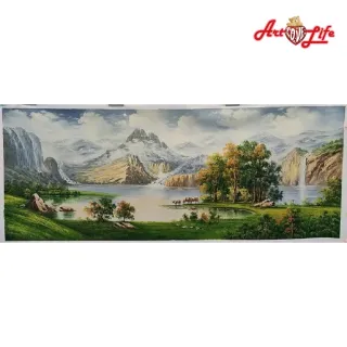 【ArtLife 藝術生活】B016高級手繪油畫_聚寶盆_70x180cm(五行風水畫、打造居家好運宅、手繪系列、擺飾畫)