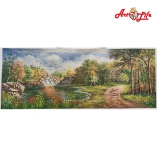 【ArtLife 藝術生活】B018高級手繪油畫_聚寶盆_70x180cm(五行風水畫、打造居家好運宅、手繪系列、擺飾畫)
