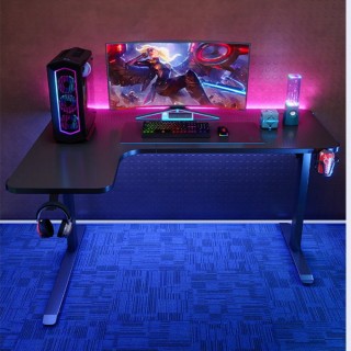 【MGSHOP】幻彩RGB電競桌 L型電腦桌 轉角電腦桌 160cm(D2200)