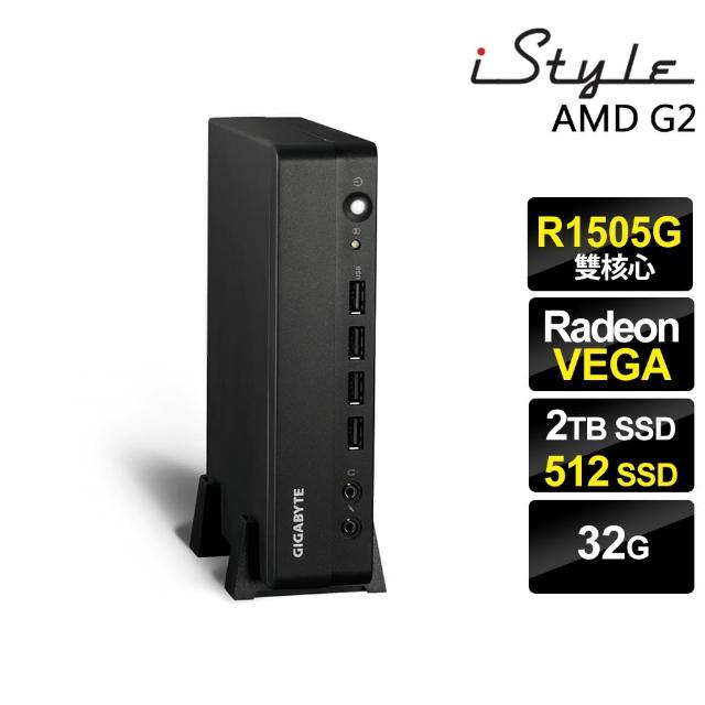 【iStyle】六核心 無系統{G2}AMD迷你電腦(R1505G/32G/2TB SSD+512G SSD)