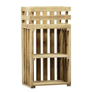 【YU Living 信歐傢居】北歐風松木三層園藝花架 高71cm(原木色.置物架)