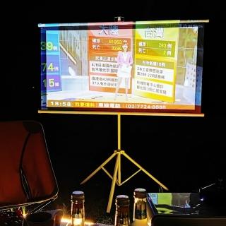 【May Shop】戶外電影院 便攜投影布幕 支架組60吋(投影畫質更清晰 宛如真實呈現)