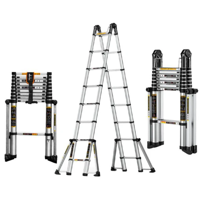 SoogSH （2.1+2.1m）鋁合金伸縮梯子人字梯加厚摺