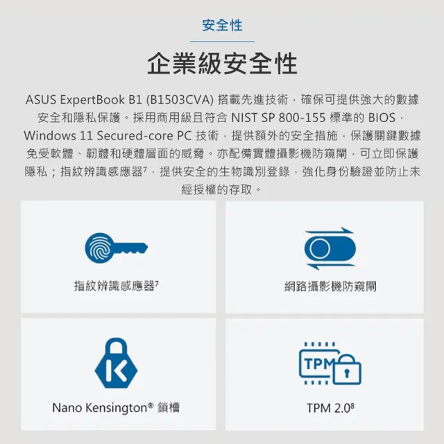 【ASUS 華碩】15.6吋i3商用筆電(B1503/i3-1315U/8G/512G/W11)