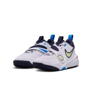 【NIKE 耐吉】籃球鞋 女鞋 大童 運動鞋 包覆 緩震 TEAM HUSTLE D 11 GS 白藍 DV8996-105
