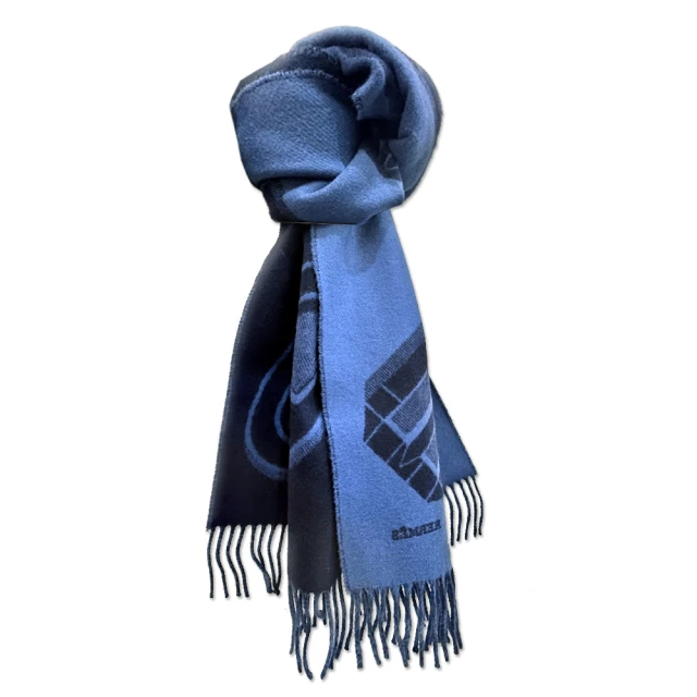 KARL LAGERFELD 卡爾 羅紋刺繡針織圍巾-白色好