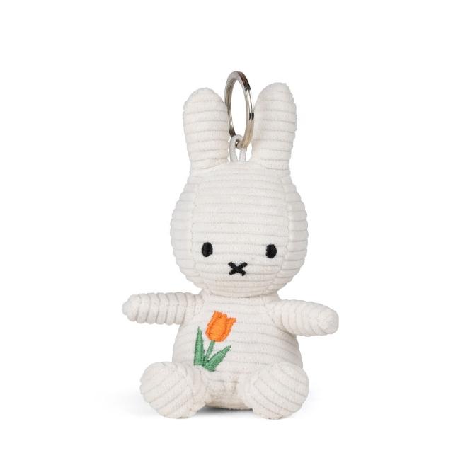 【BON TON TOYS】Miffy米菲兔環保鬱金香鑰匙圈-象牙白(10cm、吊飾、娃娃)