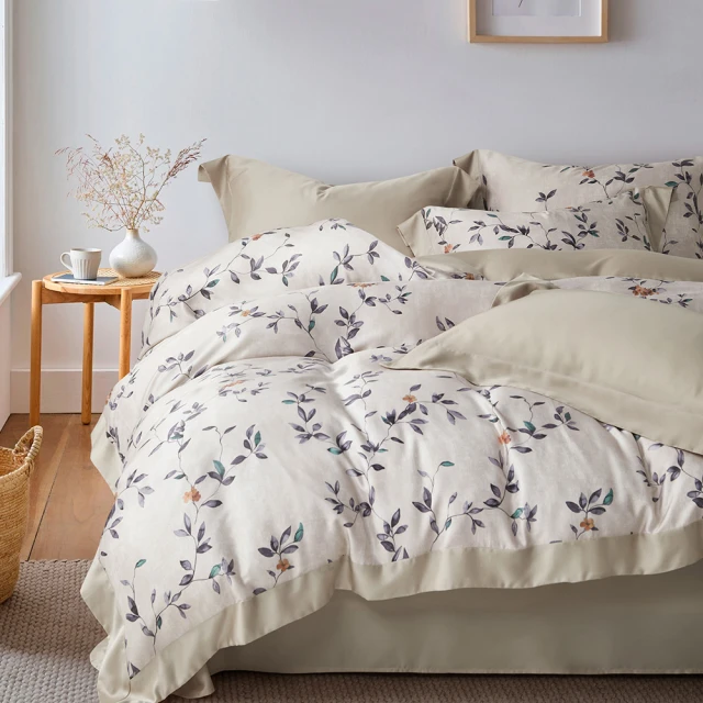 DUYAN 竹漾 精梳純棉三件式被套床包組 / 云幔香風 台